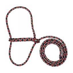 Braided Nylon Halter Silver/Black/Red - Item # 23138