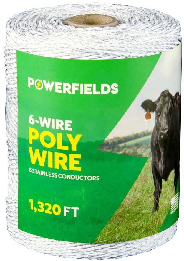 Premium Polyfence 6-Wire Poly Wire Powerfields - Wire, Tape Rope