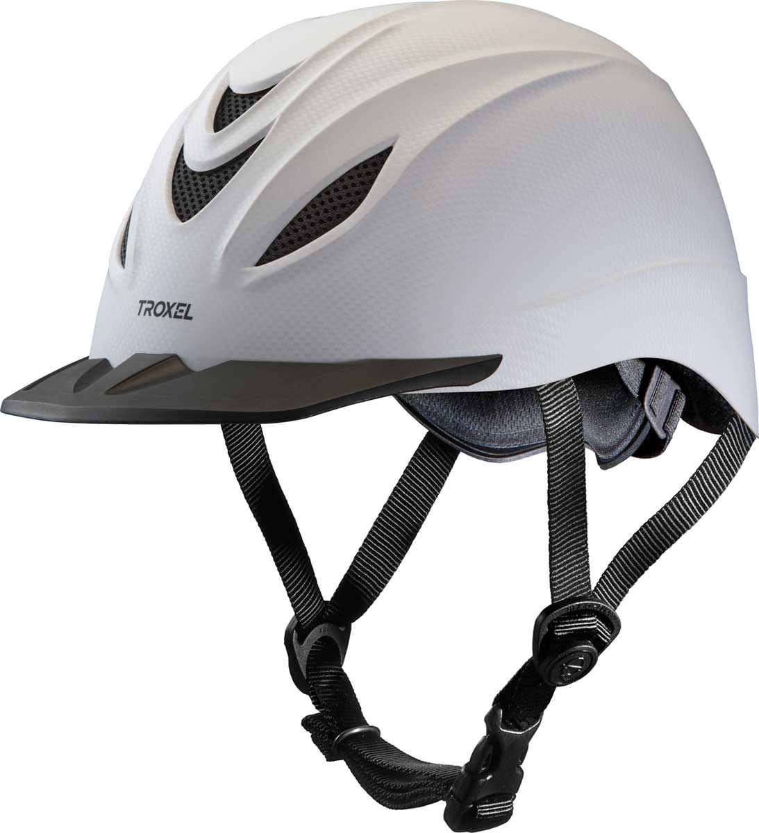 TROXEL SPORT HORSE SCHOOLING SAFETY RIDING HELMET BLACK AND WHITE ALL PURPOSE 