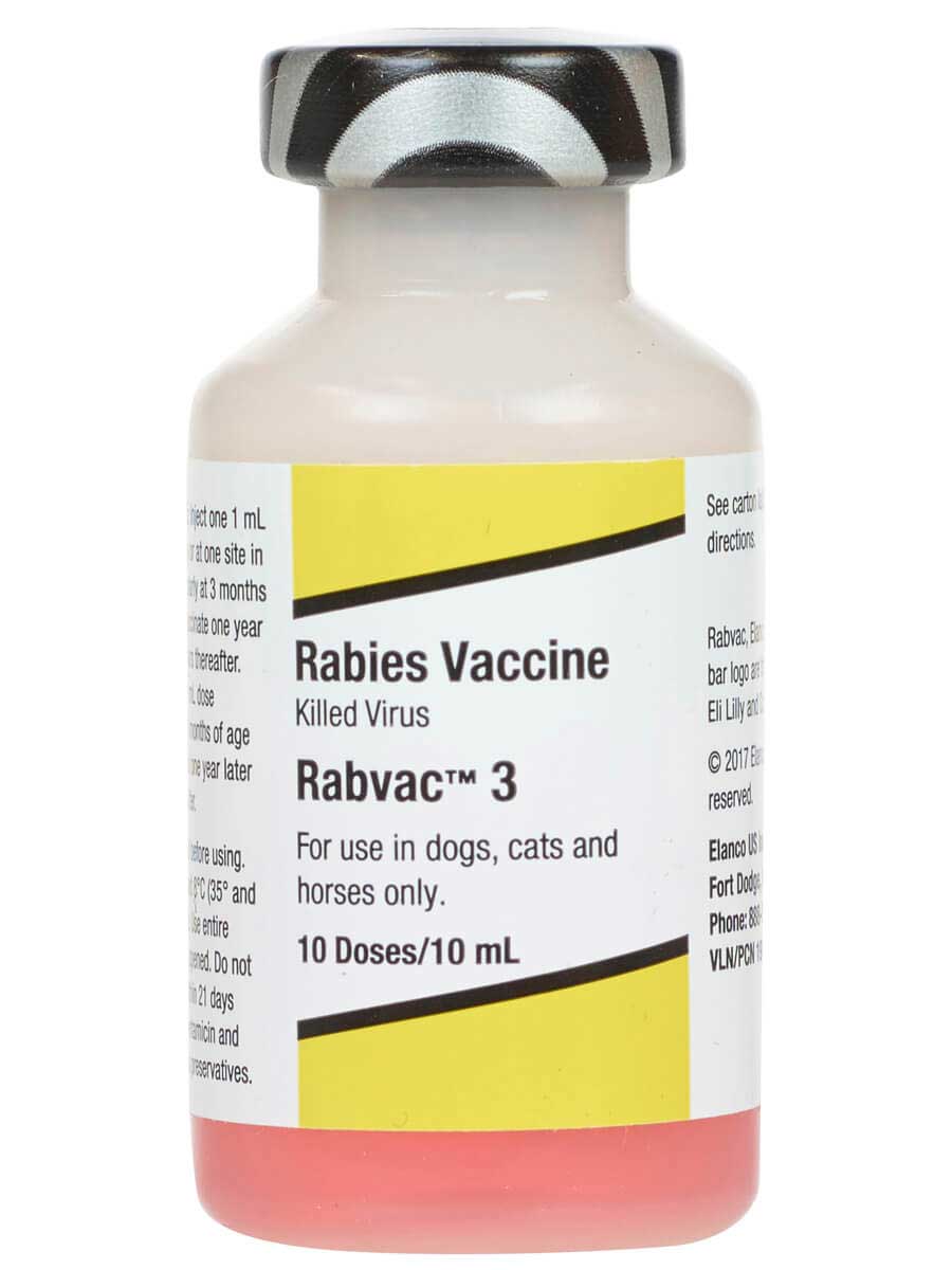 Rabvac 3 Rabies Vaccine for Dogs, Cats and Horses Elanco