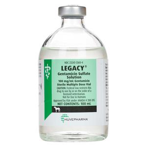 Legacy Gentamicin for Horses 100 mg/ml 100 ml - Item # 248RX