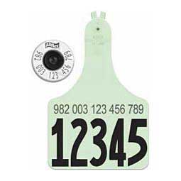 HDX EID Ear Tags + A-Tag Cow Numbered Matched Set Green 25 ct - Item # 25032