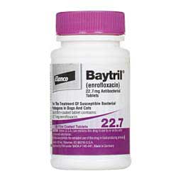 Baytril Antibacterial Tablets for Dogs and Cats 22.7 mg 100 ct - Item # 257RX