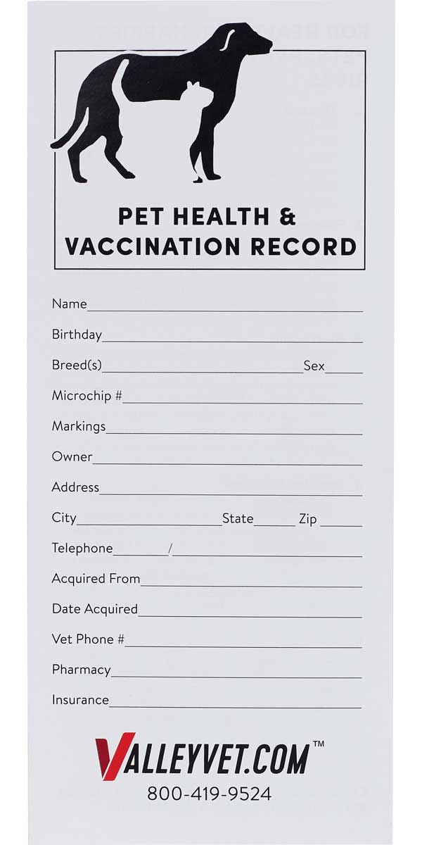 Printable Puppy Shot Record Chart