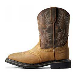 Sierra Wide Square Toe 10-in Mens Work Boots Aged Bark - Item # 26647