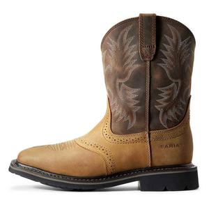 Sierra Wide Square Toe 10-in Mens Work Boots Aged Bark - Item # 26647