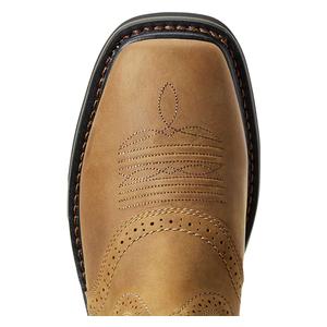 Sierra Wide Square Toe 10-in Mens Work Boots Aged Bark - Item # 26647