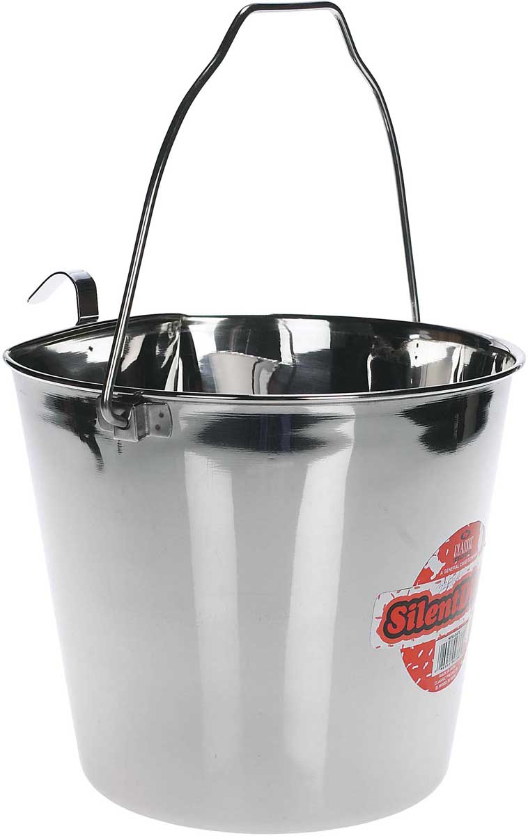 Stainless Steel Flat Sided Pail, bucket with handle and hook(s)