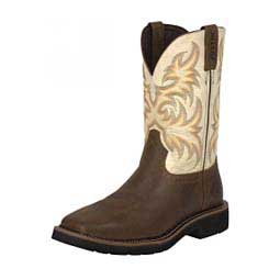 Stampede Square Toe 11" Work Cowboy Boots Titanium White - Item # 28469