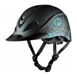 Rebel Low Profile Western Horse Riding Helmet Turquoise Rose - Item # 28855