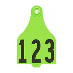 DuFlex Extended Panel Numbered Large Cattle ID Ear Tags Neon Green - Item # 29508
