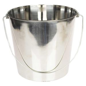 Indoor/Outdoor Stainless Steel Feed and Water Pail 13 quart - Item # 30024
