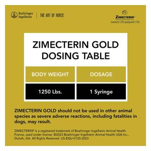 Zimecterin Gold Paste Horse Dewormer Single dose - Item # 30449