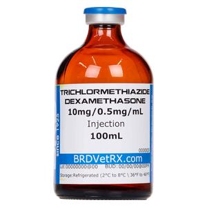 Trichlormethiazide/Dexamethasone Injection for Horses 10mg/0.5mg/ml 100 ml - Item # 3044RX