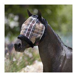 Fly Mask with Fleece Trim Black Plaid Pony - Item # 31374