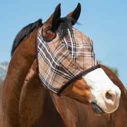 Fly Mask with Web Trim Black Plaid - Item # 31977