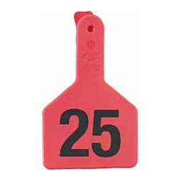 No-Snag Long Neck Numbered Calf ID Ear Tags Red - Item # 32324C