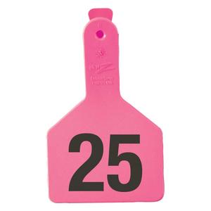 No-Snag Long Neck Numbered Calf ID Ear Tags Pink - Item # 32324