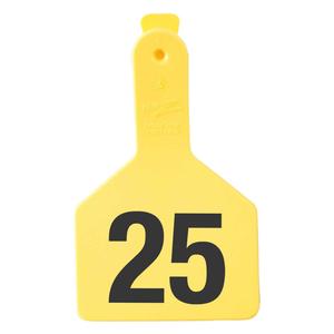 No-Snag Long Neck Numbered Calf ID Ear Tags Yellow - Item # 32324