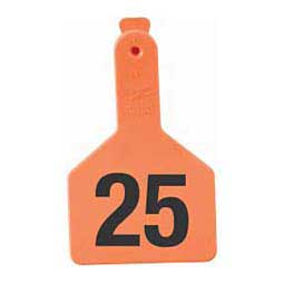 No-Snag Long Neck Numbered Calf ID Ear Tags Orange - Item # 32324