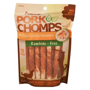 Premium Pork Chomps Mini Twistz Dog Treats Chicken 12 ct - Item # 33774