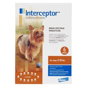 Interceptor for Dogs and Cats Dog 2-10 lbs 6 ct - Item # 342RX