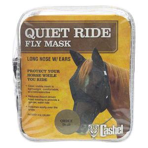 Crusader Quiet-Ride Long-Nose Horse Fly Mask with Ears Black Draft - Item # 34372