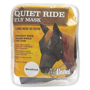 Crusader Quiet-Ride Long-Nose Horse Fly Mask with Ears Black Warmblood - Item # 34372
