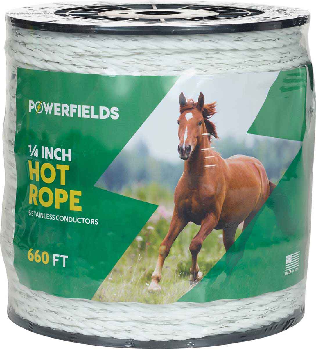 Powerfields Hot Rope White 1/4 in x 660 ft
