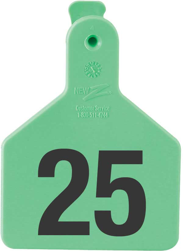 Z Tags Calf Ear Tags Green Numbered 126-150 