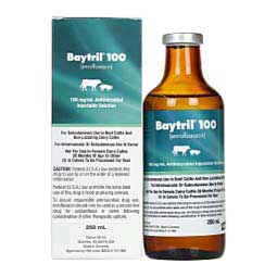 Baytril 100 Antimicrobial for Cattle and Swine 250 ml - Item # 352RX