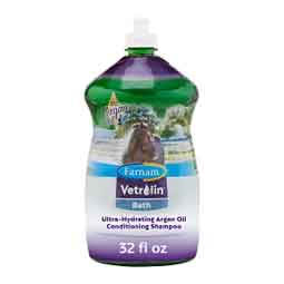 Vetrolin Bath Ultra-Hydrating Argan Oil Conditioning Shampoo for Horses and Dogs 32 oz - Item # 36109