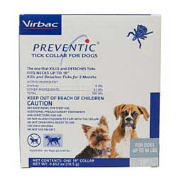 Preventic Tick Collar for Dogs 18'' (dogs up to 60 lbs) - Item # 37374