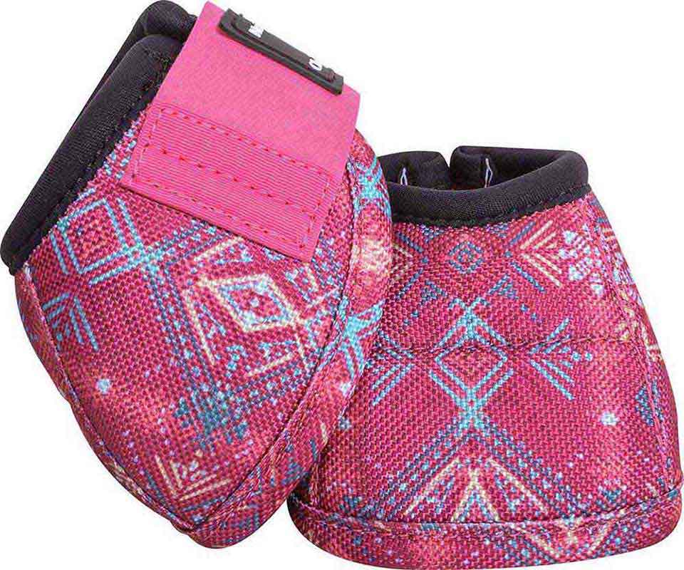 Classic Equine No Turn DL Bell Boots Medium M Pink Fushion horse hoof protection 