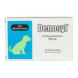 Denosyl Liver and Brain Health Supplement Tablets for Dogs and Cats 225 mg/medium dog 13-34 lbs (30 ct) - Item # 38033