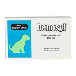 Denosyl Liver and Brain Health Supplement Tablets for Dogs and Cats 225 mg/30 ct (medium dog 13-34 lbs) - Item # 38033