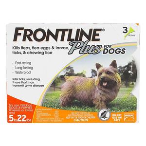Frontline Plus for Dogs 3 doses (8 wks or older 5-22 lbs) - Item # 39405