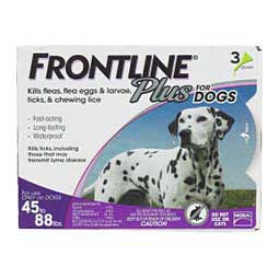 Frontline Plus for Dogs 3 doses (45-88 lbs) - Item # 39407
