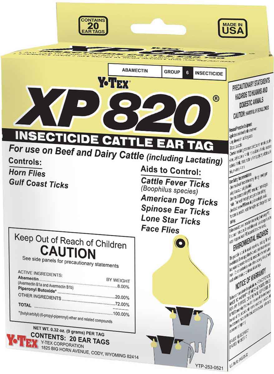 XP-820 Insecticide Cattle Ear Tags Y-Tex - Fly Tags | Cattle Fly Lice
