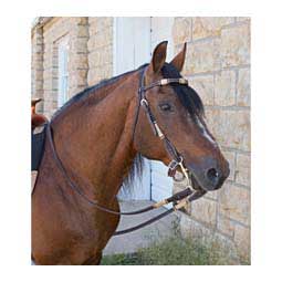 Three Rawhide Knot Browband Horse Headstall Dark - Item # 40068
