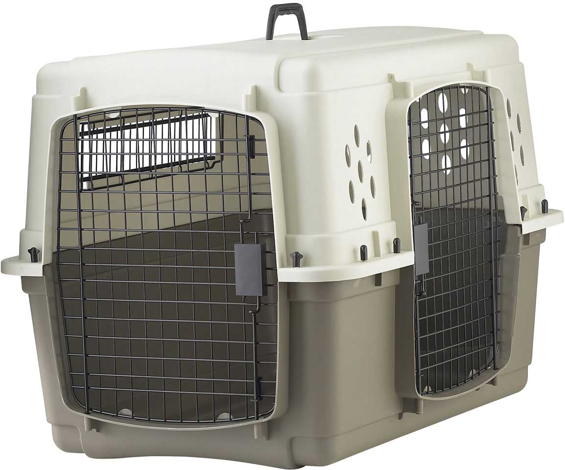 Retriever 1 Door Plastic Portable Pet Carrier, Gray