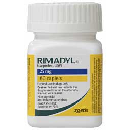Rimadyl Caplets for Dogs 25 mg 60 ct - Item # 401RX
