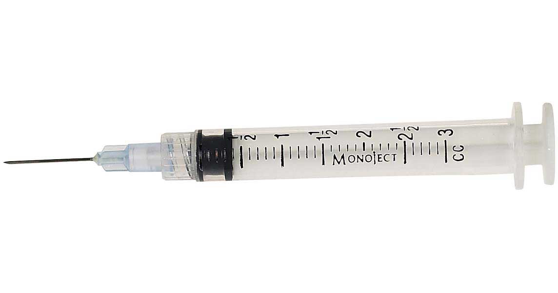 Disposable Syringe with Needle for Zycortal Percorten-V Covidien