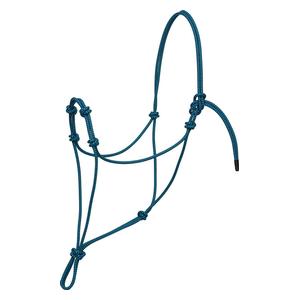 Silver Tip 4 Knot Rope Horse Halter Blue/Black - Item # 40560