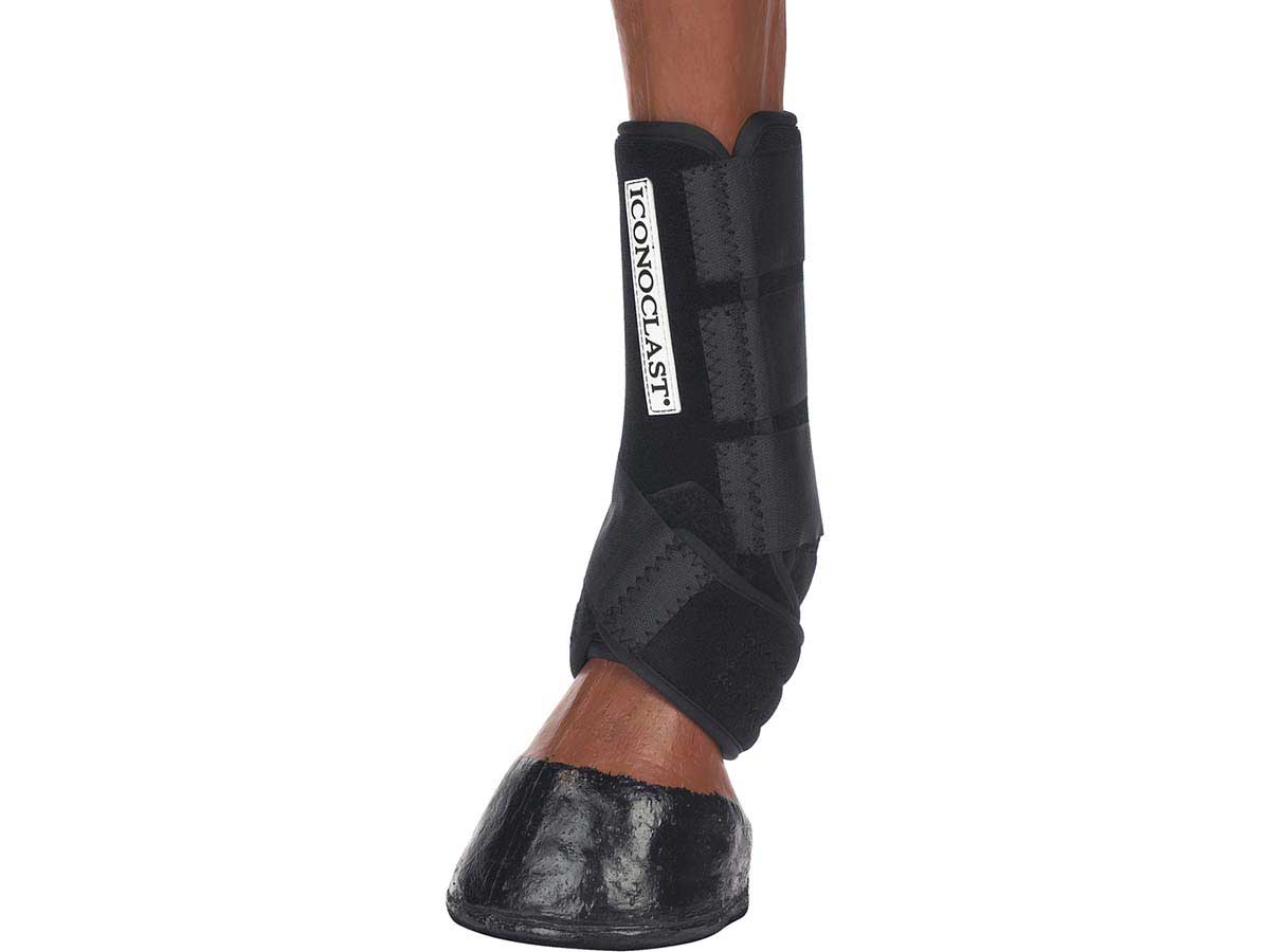 ICONOCLAST SPORTS EQUINE BOOTS COMPLETE FRONT BACK-BLACK MEDIUM 