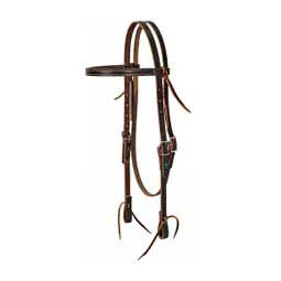 Turquoise Cross Horse Tack Collection Mahogany Browband Headstall - Item # 40934