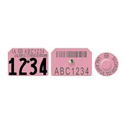 Swine Premises Numbered PIN Tags for Culled Breeding Swine Pink - Item # 40993