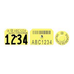 Swine Premises Numbered PIN Tags for Culled Breeding Swine Yellow - Item # 40993
