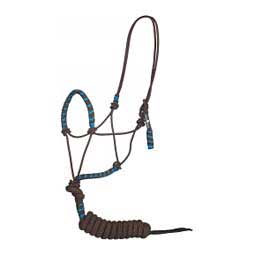 Rope Horse Halter Chocolate/Turquoise - Item # 41044