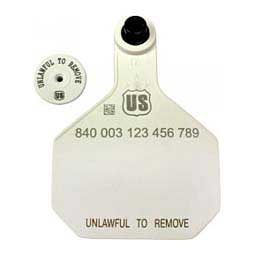 840 USDA Panel Large Blank Cattle ID Ear Tags w/Male Buttons White - Item # 41499